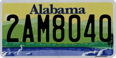 AL license plate 2AM8040