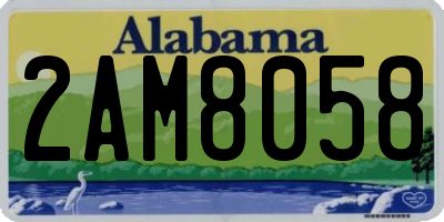 AL license plate 2AM8058