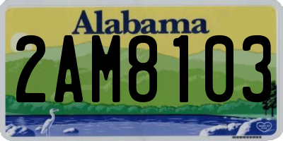 AL license plate 2AM8103