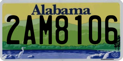 AL license plate 2AM8106