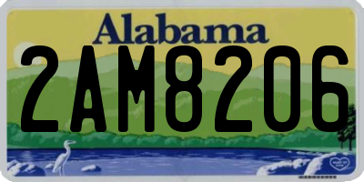 AL license plate 2AM8206