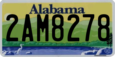 AL license plate 2AM8278