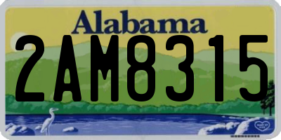 AL license plate 2AM8315