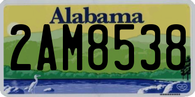 AL license plate 2AM8538
