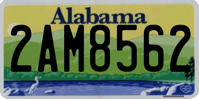 AL license plate 2AM8562