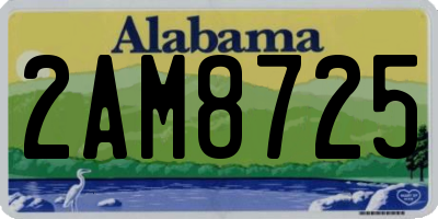 AL license plate 2AM8725