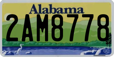 AL license plate 2AM8778