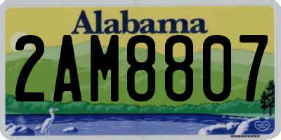AL license plate 2AM8807