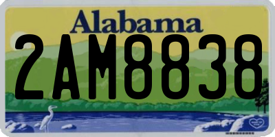 AL license plate 2AM8838
