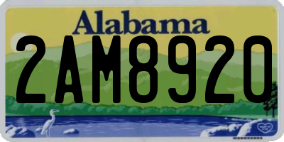 AL license plate 2AM8920