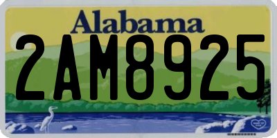 AL license plate 2AM8925