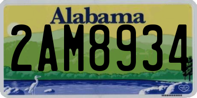 AL license plate 2AM8934