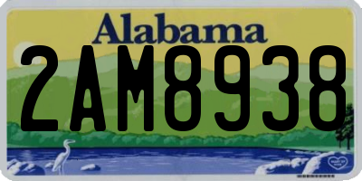AL license plate 2AM8938