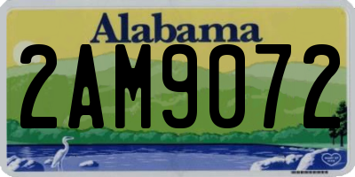 AL license plate 2AM9072