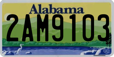 AL license plate 2AM9103