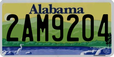 AL license plate 2AM9204