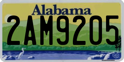 AL license plate 2AM9205