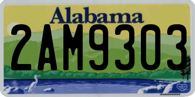AL license plate 2AM9303