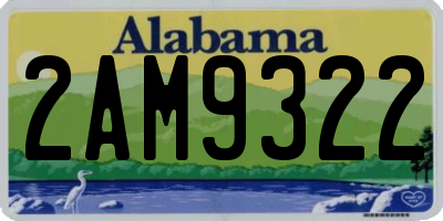 AL license plate 2AM9322