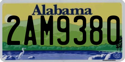 AL license plate 2AM9380