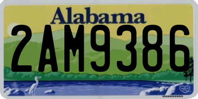 AL license plate 2AM9386