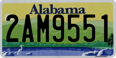 AL license plate 2AM9551