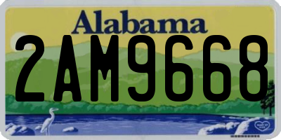 AL license plate 2AM9668