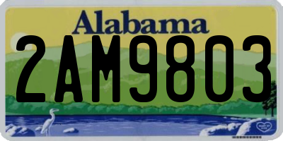 AL license plate 2AM9803