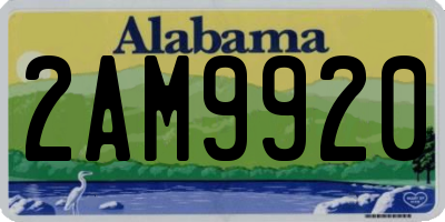AL license plate 2AM9920