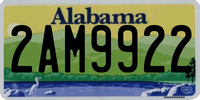 AL license plate 2AM9922