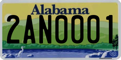 AL license plate 2AN0001