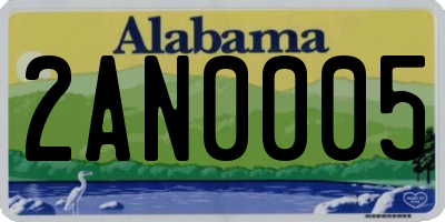 AL license plate 2AN0005
