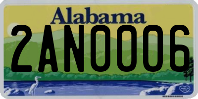 AL license plate 2AN0006