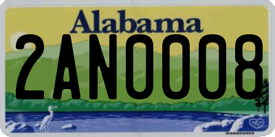 AL license plate 2AN0008