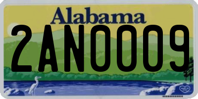 AL license plate 2AN0009