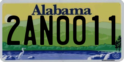 AL license plate 2AN0011