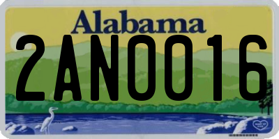 AL license plate 2AN0016