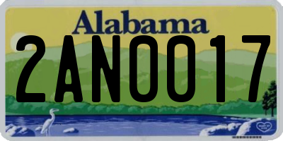 AL license plate 2AN0017