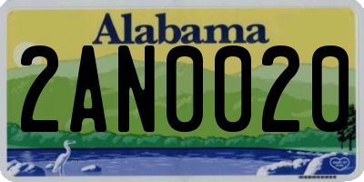 AL license plate 2AN0020