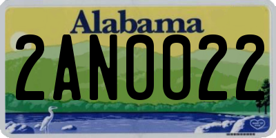 AL license plate 2AN0022
