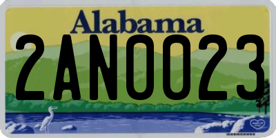 AL license plate 2AN0023