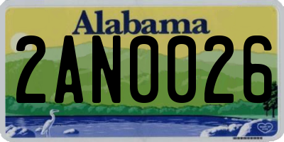AL license plate 2AN0026
