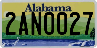 AL license plate 2AN0027