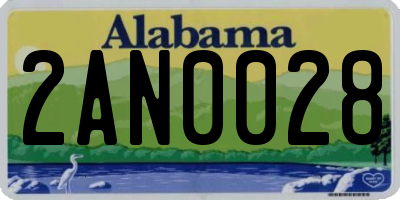 AL license plate 2AN0028