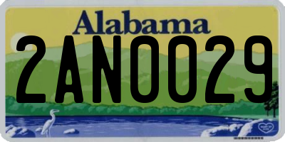 AL license plate 2AN0029