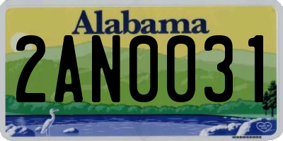 AL license plate 2AN0031