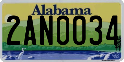AL license plate 2AN0034