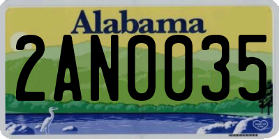 AL license plate 2AN0035