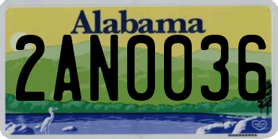 AL license plate 2AN0036