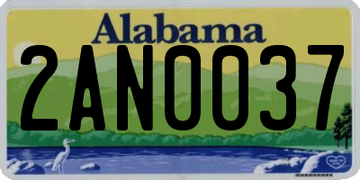 AL license plate 2AN0037